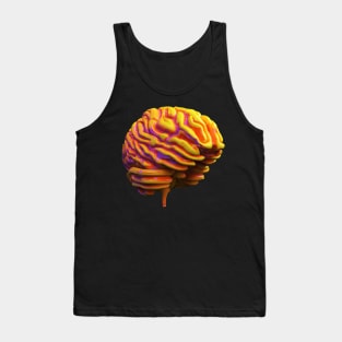 Neon Brain Realistic Retro Science Colorful Tank Top